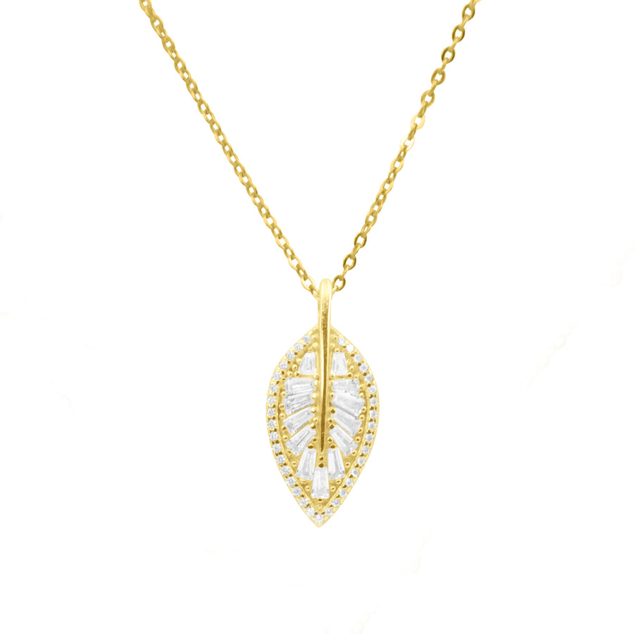Palm Frond Pendant Necklace
