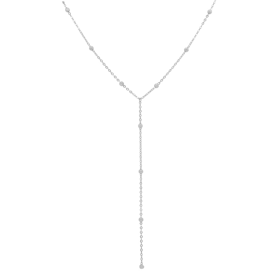 Beaded Ball Chain Lariat Necklace