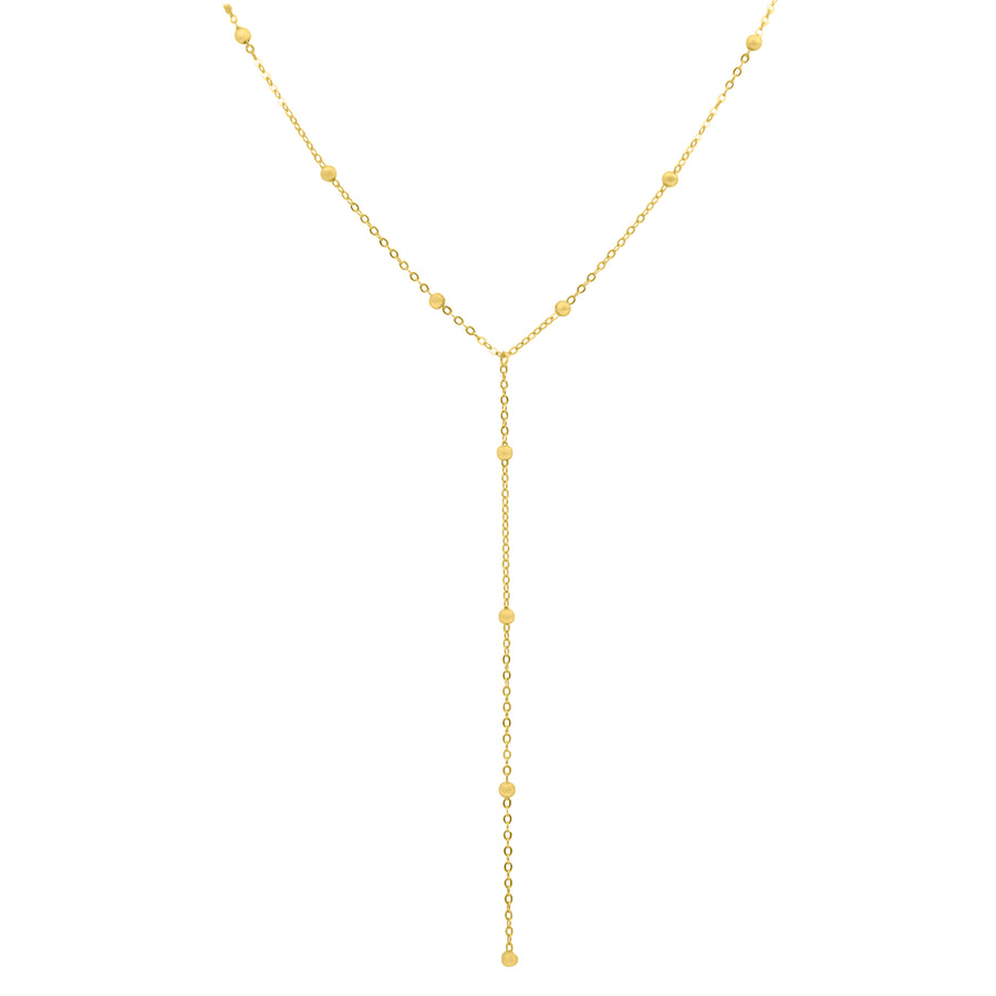 Beaded Ball Chain Lariat Necklace