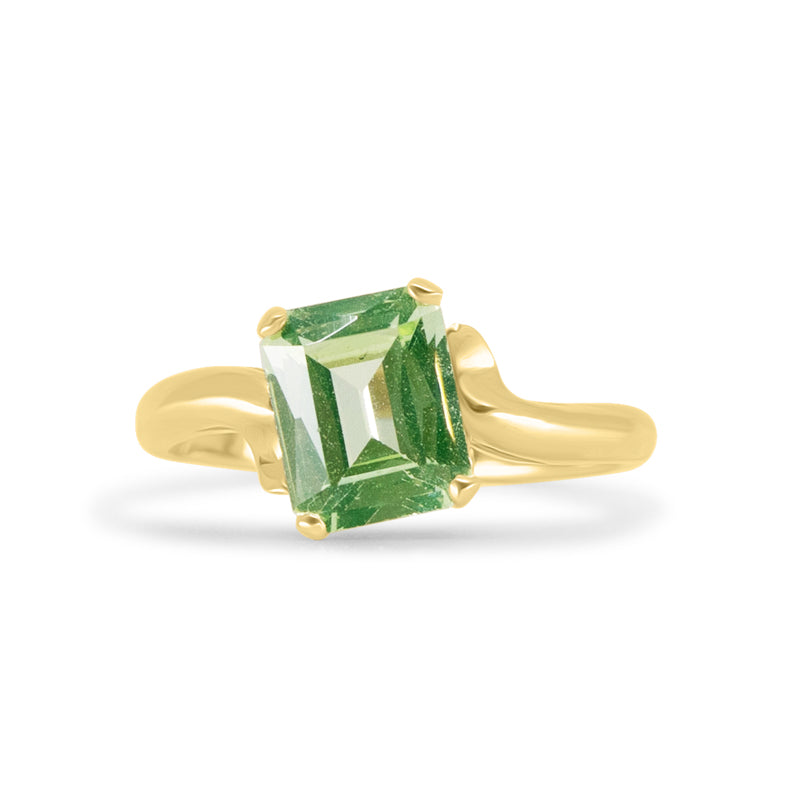 Emerald Cut Peridot Ring