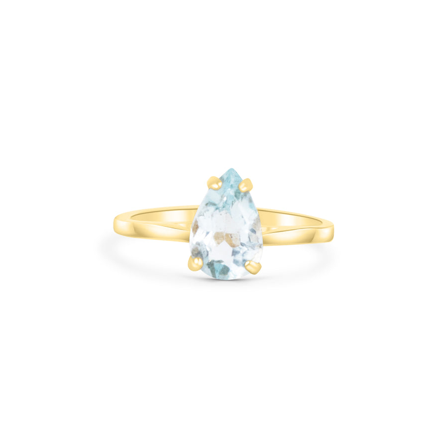 Pear-Shaped Aquamarine Ring