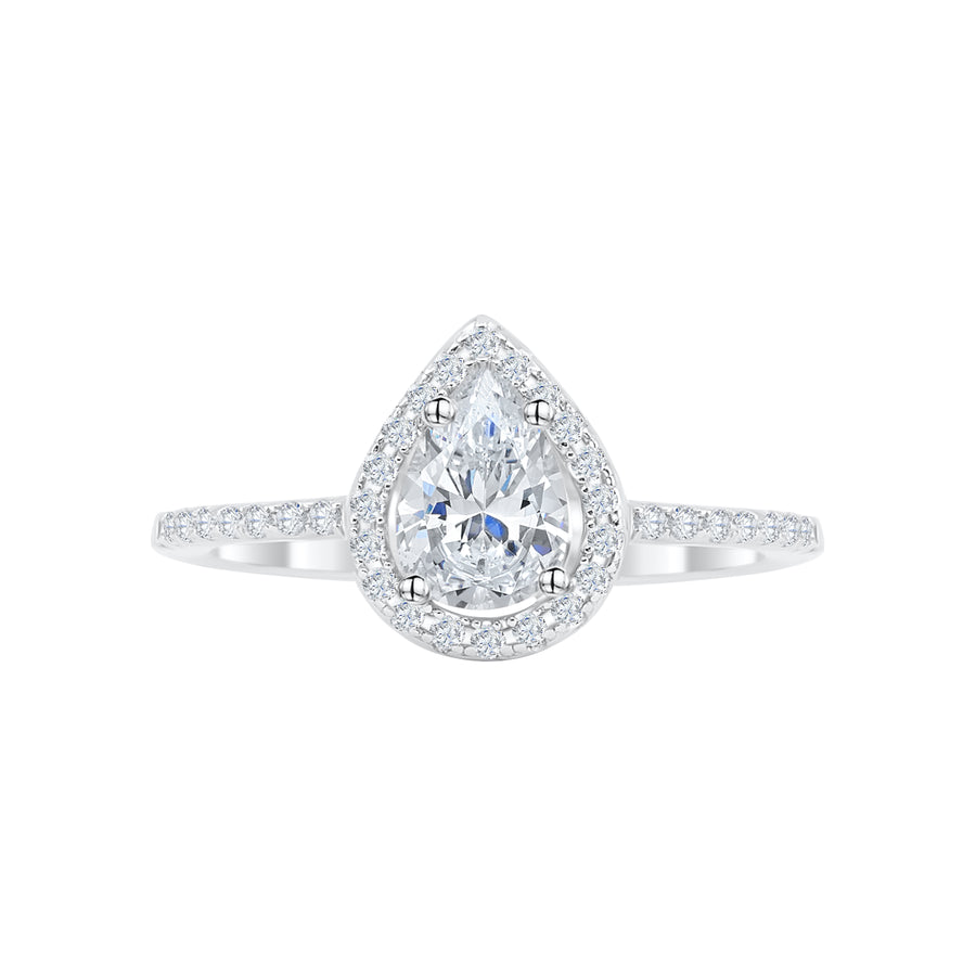 Samantha Halo Pear Travel Ring