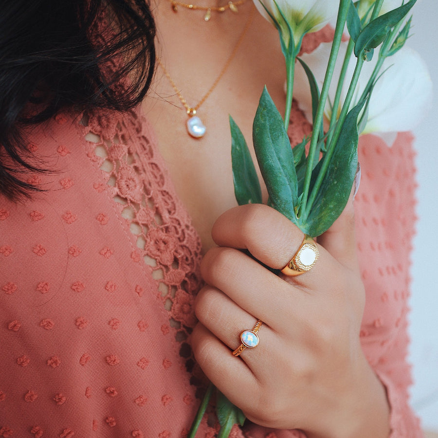 CRETE BOBBLE SIGNET RING - Scada Australia