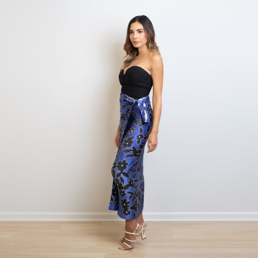 Tropical Blues Hand-Painted Silk Wrap